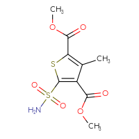 Chemical structure of 2,4-dimethyl 3-methyl-5-sulfamoylthiophene-2,4-dicarboxylate - CSSB00000736720