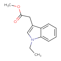 Chemical structure of methyl 2-(1-ethyl-1H-indol-3-yl)acetate - CSSB00103341187