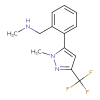 Chemical structure of methyl({2-[1-methyl-3-(trifluoromethyl)-1H-pyrazol-5-yl]phenyl}methyl)amine - CSSB00020611970