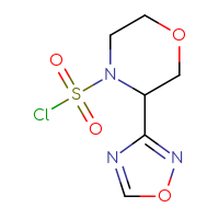 Chemical structure of 3-(1,2,4-oxadiazol-3-yl)morpholine-4-sulfonyl chloride - CSSB14959847079