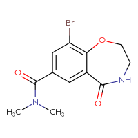 Chemical structure of 9-bromo-N,N-dimethyl-5-oxo-2,3,4,5-tetrahydro-1,4-benzoxazepine-7-carboxamide - CSSB01150687638
