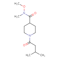 Chemical structure of N-methoxy-N-methyl-1-(3-methylbutanoyl)piperidine-4-carboxamide - CSSB02003708283