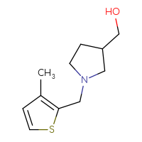 Chemical structure of {1-[(3-methylthiophen-2-yl)methyl]pyrrolidin-3-yl}methanol - CSSB00012718777