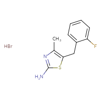 Chemical structure of 5-[(2-fluorophenyl)methyl]-4-methyl-1,3-thiazol-2-amine hydrobromide - CSSB00000741916