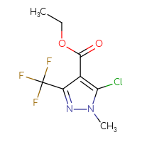 Chemical structure of ethyl 5-chloro-1-methyl-3-(trifluoromethyl)-1H-pyrazole-4-carboxylate - CSSB00010164409