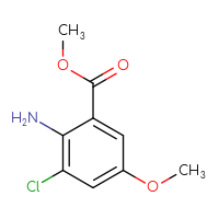 Chemical structure of methyl 2-amino-3-chloro-5-methoxybenzoate - CSSB00011595739