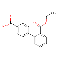 Chemical structure of 2'-(ethoxycarbonyl)-[1,1'-biphenyl]-4-carboxylic acid - CSSB00020634258
