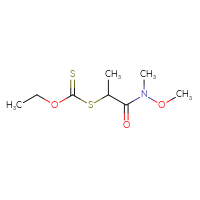 Chemical structure of 2-[(ethoxymethanethioyl)sulfanyl]-N-methoxy-N-methylpropanamide - CSSB21151593831