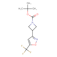 Chemical structure of tert-butyl 3-[5-(trifluoromethyl)-1,2-oxazol-3-yl]azetidine-1-carboxylate - CSSB00038225177