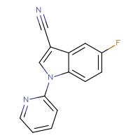 Chemical structure of 5-fluoro-1-(pyridin-2-yl)-1H-indole-3-carbonitrile - CSSB00132307471