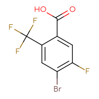 Chemical structure of 4-bromo-5-fluoro-2-(trifluoromethyl)benzoic acid - CSSB00020950830