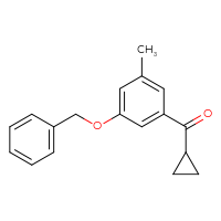 Chemical structure of [3-(benzyloxy)-5-methylphenyl](cyclopropyl)methanone - CSSB20813997017