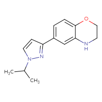 Chemical structure of 6-[1-(propan-2-yl)-1H-pyrazol-3-yl]-3,4-dihydro-2H-1,4-benzoxazine - CSSB07006455153