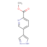 Chemical structure of methyl 5-(1H-pyrazol-4-yl)pyridine-2-carboxylate - CSSB00138177383