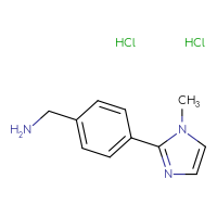 Chemical structure of 1-[4-(1-methyl-1H-imidazol-2-yl)phenyl]methanamine dihydrochloride - CSSB21189738247