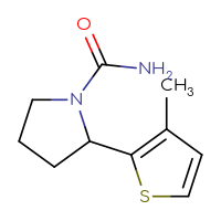 Chemical structure of 2-(3-methylthiophen-2-yl)pyrrolidine-1-carboxamide - CSSB06258837157