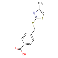 Chemical structure of 4-{[(4-methyl-1,3-thiazol-2-yl)sulfanyl]methyl}benzoic acid - CSSB00000248506