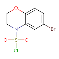 Chemical structure of 6-bromo-3,4-dihydro-2H-1,4-benzoxazine-4-sulfonyl chloride - CSSB14999591377