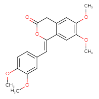 Chemical structure of (1Z)-1-[(3,4-dimethoxyphenyl)methylidene]-6,7-dimethoxy-3,4-dihydro-1H-2-benzopyran-3-one - CSSB00160261471