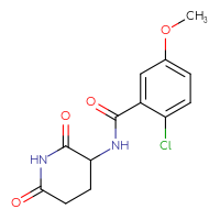 Chemical structure of 2-chloro-N-(2,6-dioxopiperidin-3-yl)-5-methoxybenzamide - CSSB06334167840