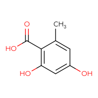Chemical structure of 2,4-dihydroxy-6-methylbenzoic acid - CSSB00000061528