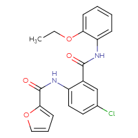 Chemical structure of N-{4-chloro-2-[(2-ethoxyphenyl)carbamoyl]phenyl}furan-2-carboxamide - CSSB00121621358