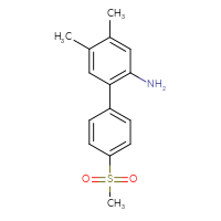 Chemical structure of 4'-methanesulfonyl-4,5-dimethyl-[1,1'-biphenyl]-2-amine - CSSB06587326719
