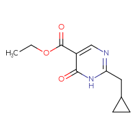 Chemical structure of ethyl 2-(cyclopropylmethyl)-6-oxo-1,6-dihydropyrimidine-5-carboxylate - CSSB00012760300