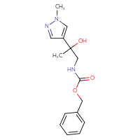 Chemical structure of benzyl N-[2-hydroxy-2-(1-methyl-1H-pyrazol-4-yl)propyl]carbamate - CSSB00114210604