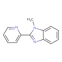 Chemical structure of 1-methyl-2-(pyridin-2-yl)-1H-1,3-benzodiazole - CSSB00000029365