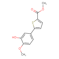 Chemical structure of methyl 5-(3-hydroxy-4-methoxyphenyl)thiophene-2-carboxylate - CSSB06589157672