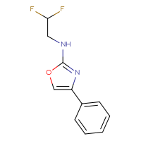 Chemical structure of N-(2,2-difluoroethyl)-4-phenyl-1,3-oxazol-2-amine - CSSB21495878401