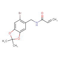 Chemical structure of N-[(6-bromo-2,2-dimethyl-2H-1,3-benzodioxol-5-yl)methyl]prop-2-enamide - CSSB01276571985