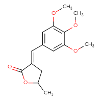 Chemical structure of (3E)-5-methyl-3-[(3,4,5-trimethoxyphenyl)methylidene]oxolan-2-one - CSSB02267490230