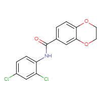 Chemical structure of N-(2,4-dichlorophenyl)-2,3-dihydro-1,4-benzodioxine-6-carboxamide - CSSB00028324660