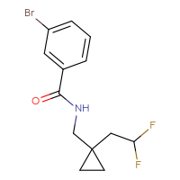 Chemical structure of 3-bromo-N-{[1-(2,2-difluoroethyl)cyclopropyl]methyl}benzamide - CSSB15063074051
