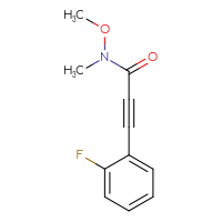 Chemical structure of 3-(2-fluorophenyl)-N-methoxy-N-methylprop-2-ynamide - CSSB15025118234