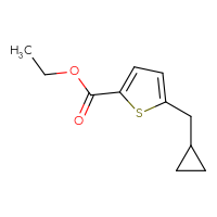 Chemical structure of ethyl 5-(cyclopropylmethyl)thiophene-2-carboxylate - CSSB00134602115