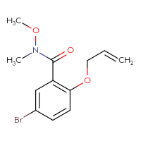 Chemical structure of 5-bromo-N-methoxy-N-methyl-2-(prop-2-en-1-yloxy)benzamide - CSSB21151593142
