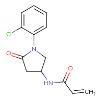 Chemical structure of N-[1-(2-chlorophenyl)-5-oxopyrrolidin-3-yl]prop-2-enamide - CSSB01563603166