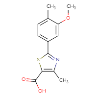 Chemical structure of 2-(3-methoxy-4-methylphenyl)-4-methyl-1,3-thiazole-5-carboxylic acid - CSSB02169520461