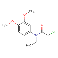 Chemical structure of 2-chloro-N-(3,4-dimethoxyphenyl)-N-ethylacetamide - CSSB00020650091
