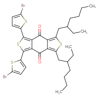 Chemical structure of 4,6-bis(5-bromothiophen-2-yl)-10,12-bis(2-ethylhexyl)-5,11-dithiatricyclo[7.3.0.0³,⁷]dodeca-1(12),3,6,9-tetraene-2,8-dione - CSSB02495363156