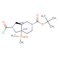 Chemical structure of rac-tert-butyl (3aR,7aS)-2-(carbonochloridoyl)-7a-(dimethylphosphoryl)-octahydro-1H-pyrrolo[3,4-c]pyridine-5-carboxylate - CSSB21291564422