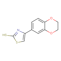 Chemical structure of 4-(2,3-dihydro-1,4-benzodioxin-6-yl)-1,3-thiazole-2-thiol - CSSB00000297570