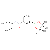 Chemical structure of N-(pentan-3-yl)-3-(4,4,5,5-tetramethyl-1,3,2-dioxaborolan-2-yl)benzamide - CSSB02166475416