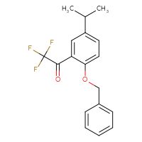 Chemical structure of 1-[2-(benzyloxy)-5-(propan-2-yl)phenyl]-2,2,2-trifluoroethan-1-one - CSSB21103686055