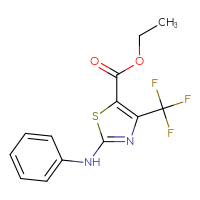 Chemical structure of ethyl 2-(phenylamino)-4-(trifluoromethyl)-1,3-thiazole-5-carboxylate - CSSB00015198642