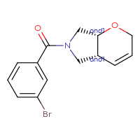 Chemical structure of rac-(4aR,7aR)-6-(3-bromobenzoyl)-2H,4aH,5H,6H,7H,7aH-pyrano[2,3-c]pyrrole - CSSB03613465459