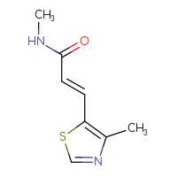 Chemical structure of (2E)-N-methyl-3-(4-methyl-1,3-thiazol-5-yl)prop-2-enamide - CSSB00135440285